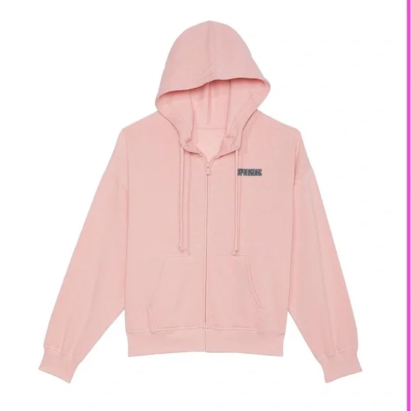 PINK Victoria’s Secret Ivy Fleece Campus Full-Zip Hoodie - Picture 5 of 10